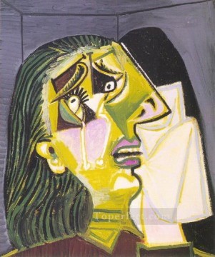 La femme qui pleure 10 1937 Cubism Oil Paintings